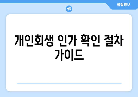 개인회생 인가 확인 절차 가이드