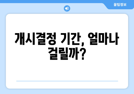 개시결정 기간, 얼마나 걸릴까?