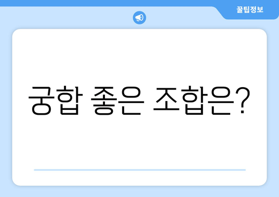 궁합 좋은 조합은?