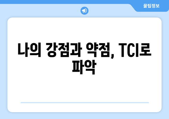 나의 강점과 약점, TCI로 파악