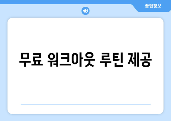 무료 워크아웃 루틴 제공