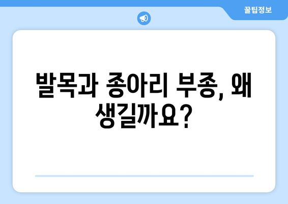 오른쪽 발목과 종아리 부종, 원인과 해결 방안 | 부종, 발목 통증, 종아리 통증, 붓기, 건강