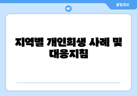 지역별 개인회생 사례 및 대응지침