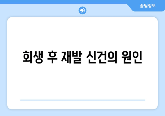 회생 후 재발 신건의 원인