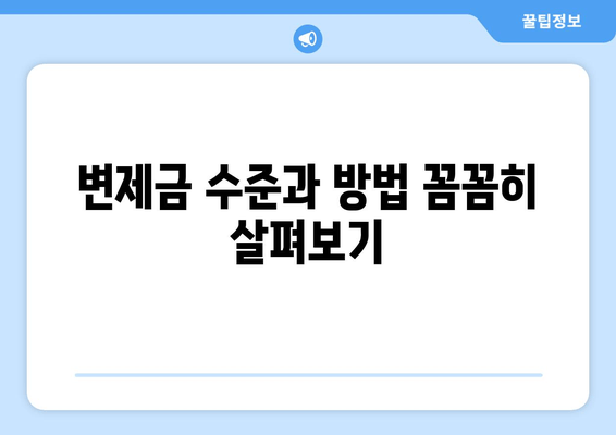 변제금 수준과 방법 꼼꼼히 살펴보기