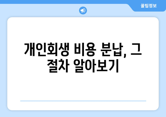 개인회생 비용 분납, 그 절차 알아보기