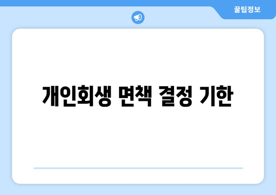 개인회생 면책 결정 기한