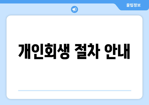 개인회생 절차 안내