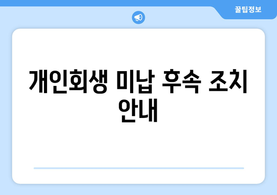 개인회생 미납 후속 조치 안내