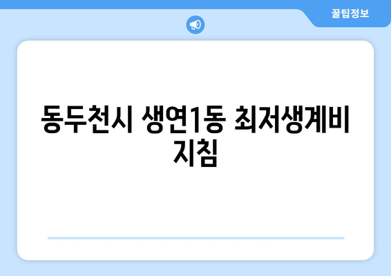 동두천시 생연1동 최저생계비 지침