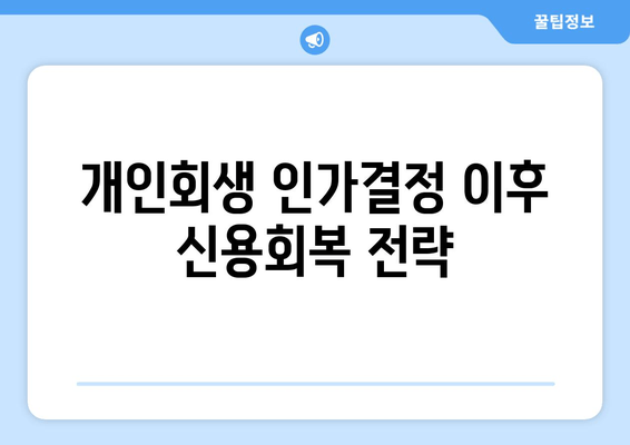 개인회생 인가결정 이후 신용회복 전략