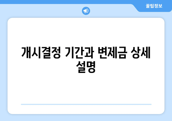 개시결정 기간과 변제금 상세 설명