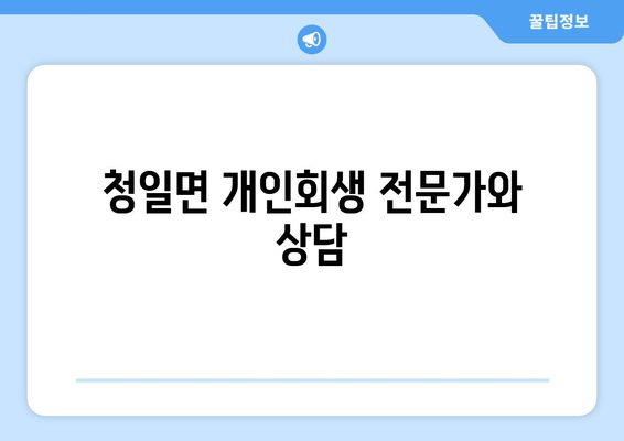 청일면 개인회생 전문가와 상담