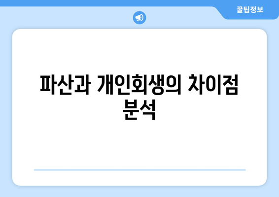 파산과 개인회생의 차이점 분석