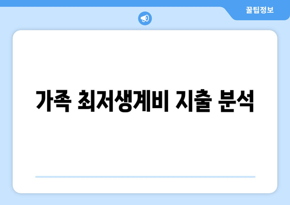 가족 최저생계비 지출 분석