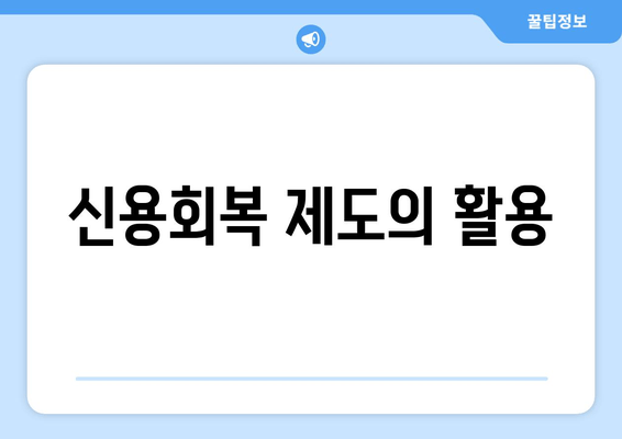 신용회복 제도의 활용