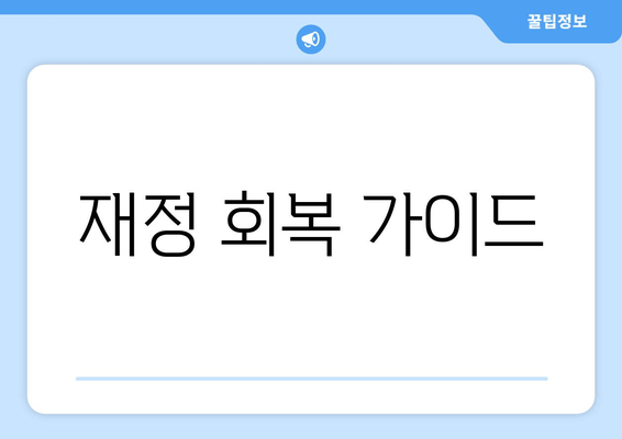 재정 회복 가이드