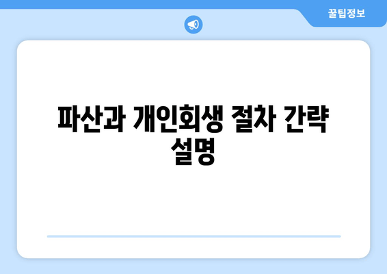 파산과 개인회생 절차 간략 설명