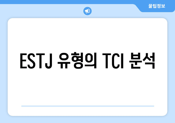 ESTJ 유형의 TCI 분석