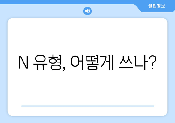 N 유형, 어떻게 쓰나?