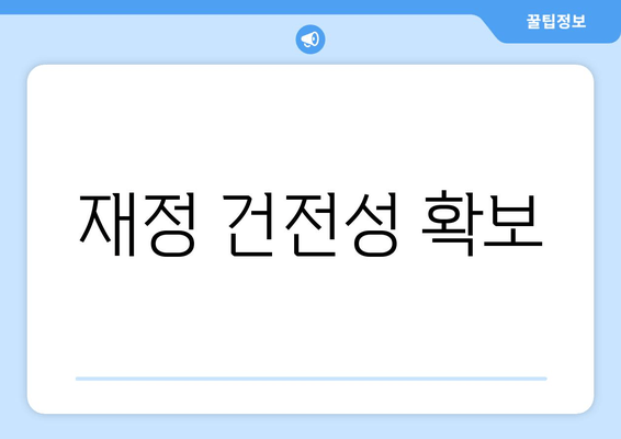 재정 건전성 확보