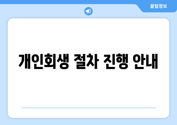 개인회생 절차 진행 안내