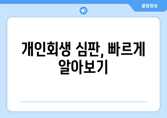 개인회생 심판, 빠르게 알아보기