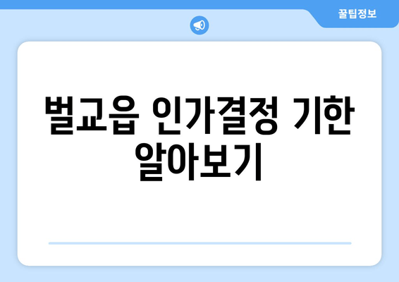 벌교읍 인가결정 기한 알아보기