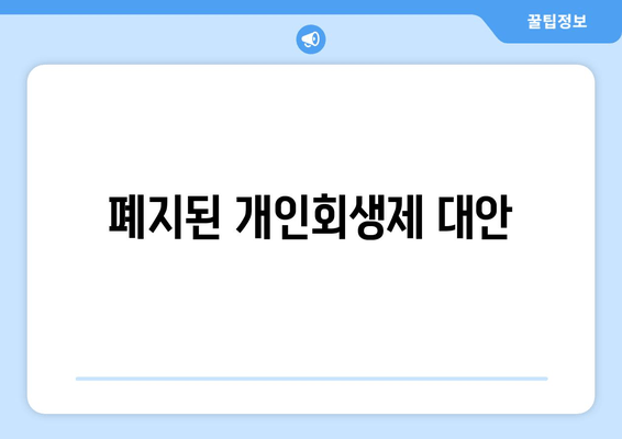 폐지된 개인회생제 대안