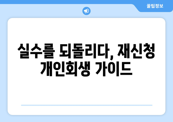 실수를 되돌리다, 재신청 개인회생 가이드