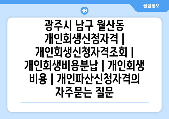 광주시 남구 월산동 개인회생신청자격 | 개인회생신청자격조회 | 개인회생비용분납 | 개인회생 비용 | 개인파산신청자격