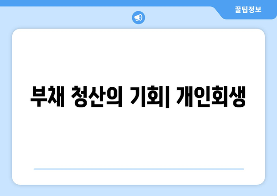 부채 청산의 기회| 개인회생