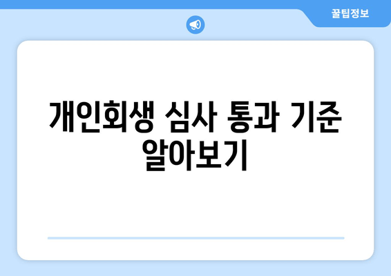 개인회생 심사 통과 기준 알아보기