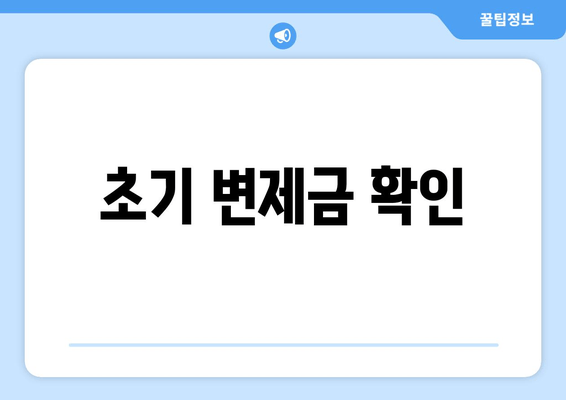 초기 변제금 확인