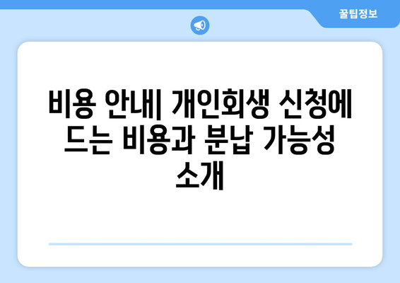 비용 안내| 개인회생 신청에 드는 비용과 분납 가능성 소개