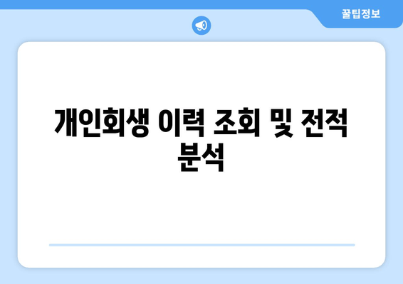 개인회생 이력 조회 및 전적 분석