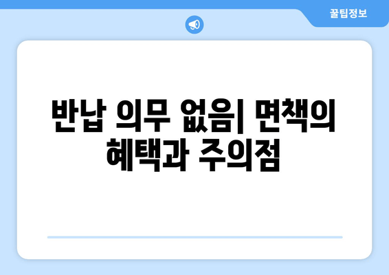 반납 의무 없음| 면책의 혜택과 주의점