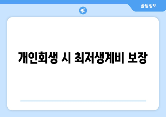 개인회생 시 최저생계비 보장