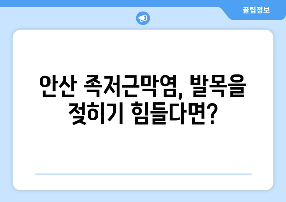 안산 족저근막염, 발목 위로 젖히기 힘들 때? | 원인, 증상, 치료, 안산 정형외과 추천