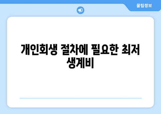 개인회생 절차에 필요한 최저 생계비