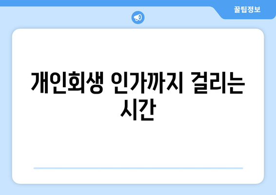 개인회생 인가까지 걸리는 시간