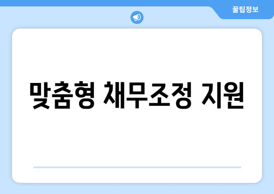 맞춤형 채무조정 지원