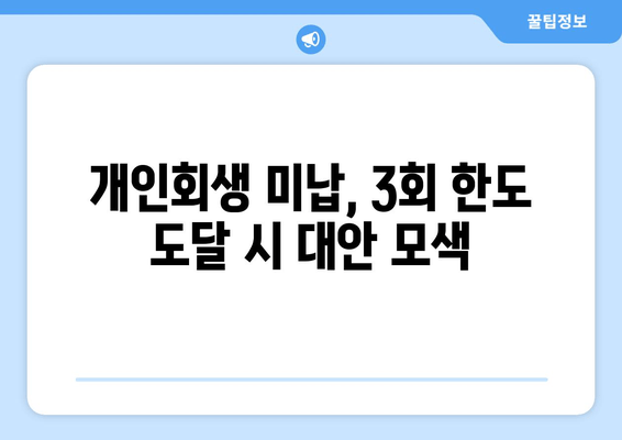 개인회생 미납, 3회 한도 도달 시 대안 모색