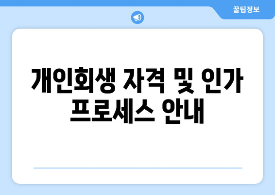 개인회생 자격 및 인가 프로세스 안내