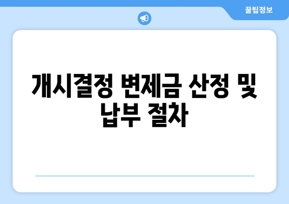 개시결정 변제금 산정 및 납부 절차