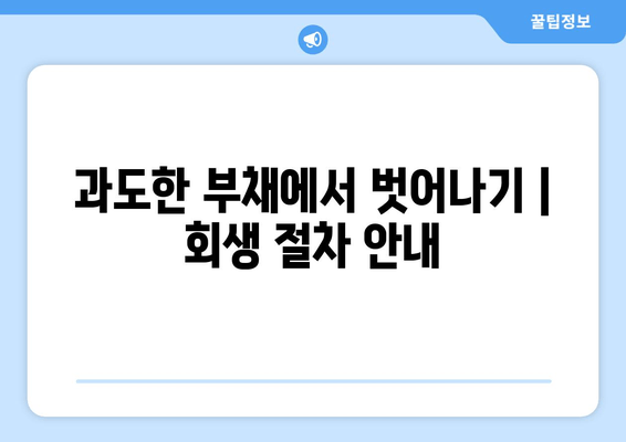 과도한 부채에서 벗어나기 | 회생 절차 안내