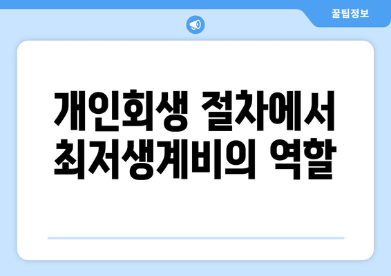 개인회생 절차에서 최저생계비의 역할