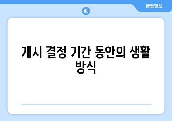 개시 결정 기간 동안의 생활 방식