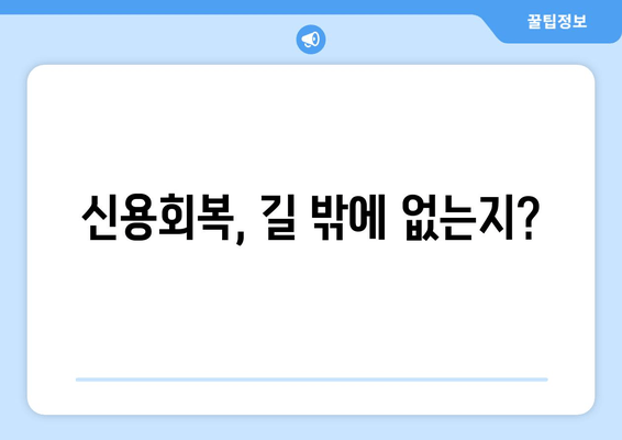 신용회복, 길 밖에 없는지?