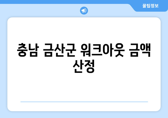 충남 금산군 워크아웃 금액 산정